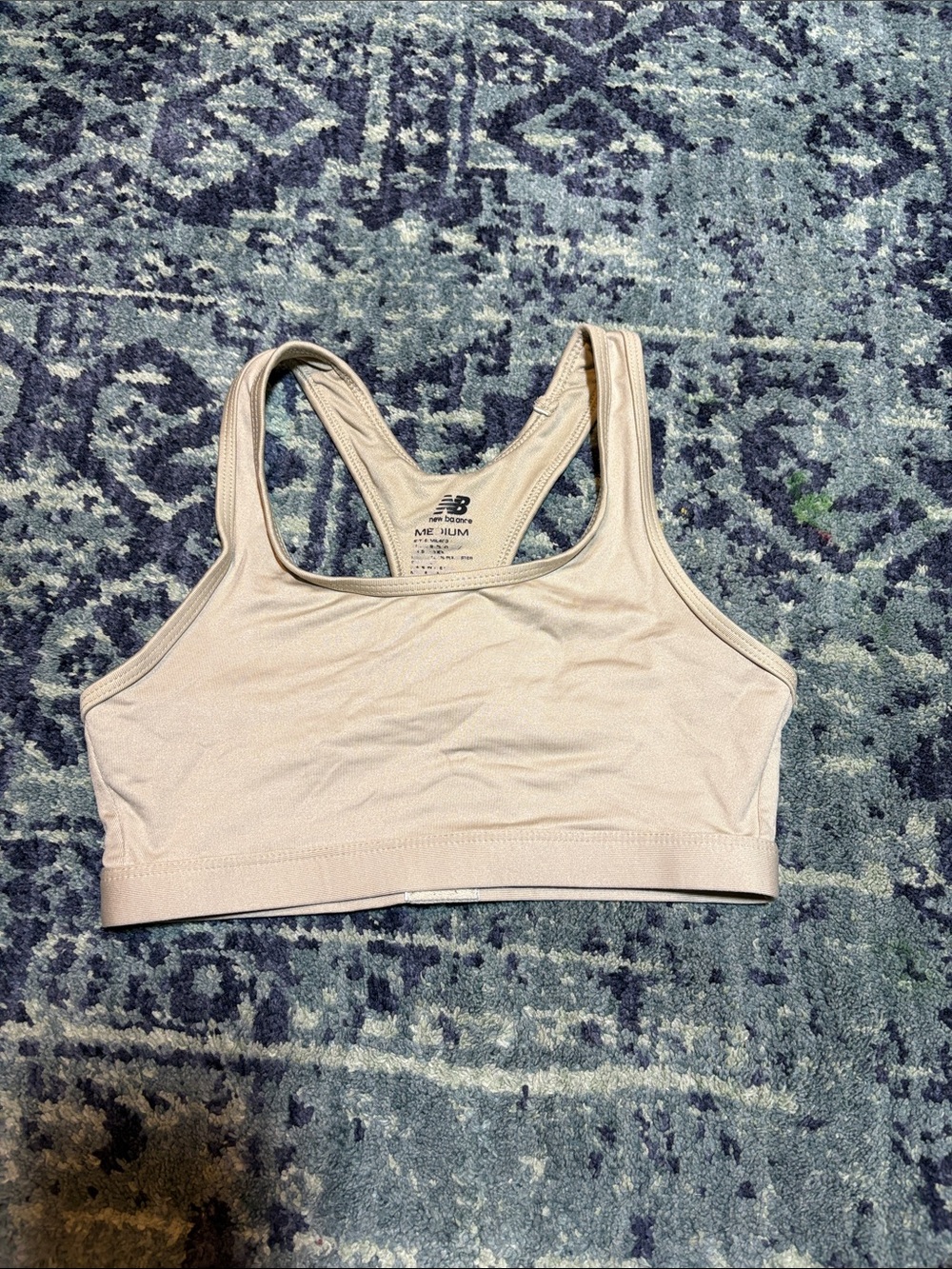 New Balance Cream Racerback Sports Bra